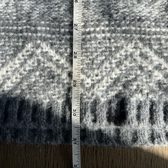 Maryline Italy Wool Blend Buttoned Front Aztec Patterned Cowl Neck Tunic Sweater - Picture 10 of 12